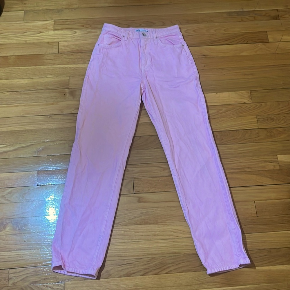 Pink Straight Leg Zara Jeans